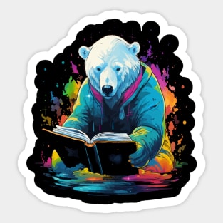 Polar Bear Reads Book Sticker